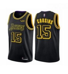 Youth Los Angeles Lakers 15 DeMarcus Cousins Swingman Black Basketball Jersey City Edition 