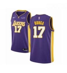 Youth Los Angeles Lakers 17 Isaac Bonga Swingman Purple Basketball Jersey Statement Edition 