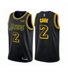 Youth Los Angeles Lakers 2 Quinn Cook Swingman Black Basketball Jersey City Edition 