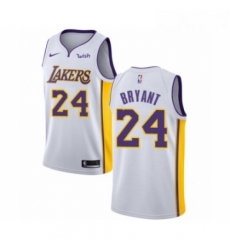 Youth Los Angeles Lakers 24 Kobe Bryant Swingman White Basketball Jersey Association Edition