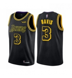 Youth Los Angeles Lakers 3 Anthony Davis Swingman Black Basketball Jersey City Edition 