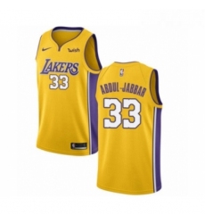 Youth Los Angeles Lakers 33 Kareem Abdul Jabbar Swingman Gold Home Basketball Jersey Icon Edition