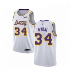 Youth Los Angeles Lakers 34 Shaquille ONeal Swingman White Basketball Jerseys Association Editi