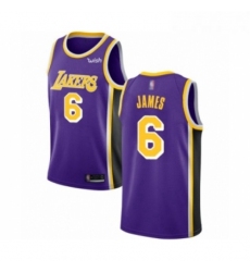 Youth Los Angeles Lakers 6 LeBron James Swingman Purple Basketball Jersey Statement Edition 