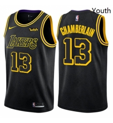 Youth Nike Los Angeles Lakers 13 Wilt Chamberlain Swingman Black NBA Jersey City Edition