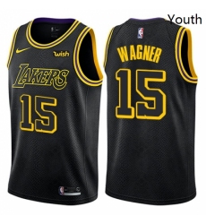 Youth Nike Los Angeles Lakers 15 Moritz Wagner Swingman Black NBA Jersey City Edition 