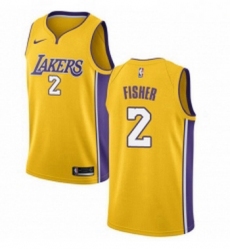 Youth Nike Los Angeles Lakers 2 Derek Fisher Swingman Gold Home NBA Jersey Icon Edition 