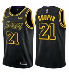 Youth Nike Los Angeles Lakers 21 Michael Cooper Swingman Black NBA Jersey City Edition