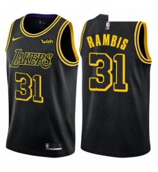 Youth Nike Los Angeles Lakers 31 Kurt Rambis Swingman Black NBA Jersey City Edition