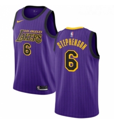 Youth Nike Los Angeles Lakers 6 Lance Stephenson Swingman Purple NBA Jersey City Edition 