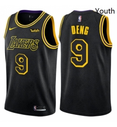 Youth Nike Los Angeles Lakers 9 Luol Deng Swingman Black NBA Jersey City Edition 