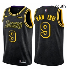 Youth Nike Los Angeles Lakers 9 Nick Van Exel Swingman Black NBA Jersey City Edition 