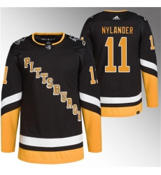 Men Pittsburgh Penguins 11 Alex Nylander Black Stitched Jerseys