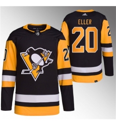 Men Pittsburgh Penguins 20 Lars Eller Black Stitched Jersey