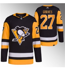 Men Pittsburgh Penguins 27 Ryan Graves Black Stitched Jersey