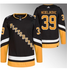 Men Pittsburgh Penguins 39 Alex Nedeljkovic Black 2021 22 Alternate Primegreen Stitched Jersey