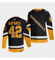 Men Pittsburgh Penguins 42 Kasperi Kapanen 2021 2022 Black Stitched Jersey