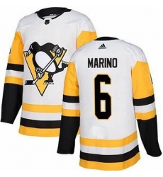Men Pittsburgh Penguins 6 John Marino White Adidas Jersey