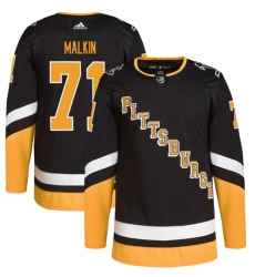 Men Pittsburgh Penguins 71 Evgeni Malkin 2021 2022 Black Stitched jersey