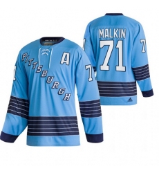 Men Pittsburgh Penguins 71 Evgeni Malkin 2022 Blue Classics Stitched jersey