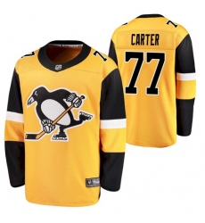Men Pittsburgh Penguins 77 Jeff Carter 2021 Yellow Jersey