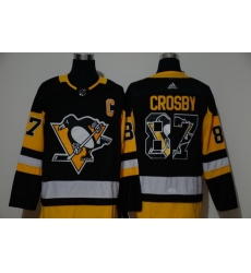 Men Pittsburgh Penguins 87 Sidney Crosby Black Adidas Fashion Jersey