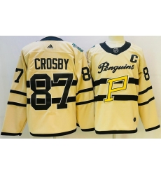 Men Pittsburgh Penguins 87 Sidney Crosby White 2022 23 Reverse Retro Stitched NHL Jersey