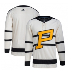 Men Pittsburgh Penguins Blank Cream 2023 Winter Classic Stitched Jersey