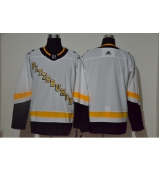 Men Pittsburgh Penguins Blank White 2020 21 Reverse Retro Adidas Jersey