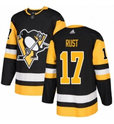 Mens Adidas Pittsburgh Penguins 17 Bryan Rust Authentic Black Home NHL Jersey 