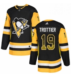 Mens Adidas Pittsburgh Penguins 19 Bryan Trottier Authentic Black Drift Fashion NHL Jersey 