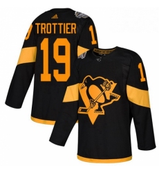 Mens Adidas Pittsburgh Penguins 19 Bryan Trottier Black Authentic 2019 Stadium Series Stitched NHL Jersey 
