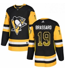 Mens Adidas Pittsburgh Penguins 19 Derick Brassard Authentic Black Drift Fashion NHL Jersey 