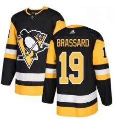 Mens Adidas Pittsburgh Penguins 19 Derick Brassard Authentic Black Home NHL Jersey 