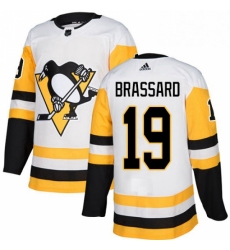 Mens Adidas Pittsburgh Penguins 19 Derick Brassard Authentic White Away NHL Jersey 