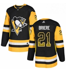 Mens Adidas Pittsburgh Penguins 21 Michel Briere Authentic Black Drift Fashion NHL Jersey 