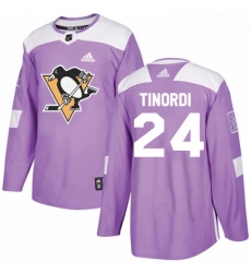 Mens Adidas Pittsburgh Penguins 24 Jarred Tinordi Authentic Purple Fights Cancer Practice NHL Jersey 