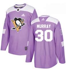 Mens Adidas Pittsburgh Penguins 30 Matt Murray Authentic Purple Fights Cancer Practice NHL Jersey 