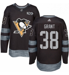 Mens Adidas Pittsburgh Penguins 38 Derek Grant Authentic Black 1917 2017 100th Anniversary NHL Jersey 