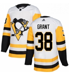 Mens Adidas Pittsburgh Penguins 38 Derek Grant Authentic White Away NHL Jersey 