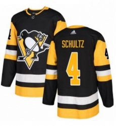 Mens Adidas Pittsburgh Penguins 4 Justin Schultz Authentic Black Home NHL Jersey 