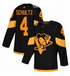 Mens Adidas Pittsburgh Penguins 4 Justin Schultz Black Authentic 2019 Stadium Series Stitched NHL Jersey 