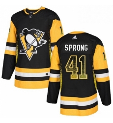 Mens Adidas Pittsburgh Penguins 41 Daniel Sprong Authentic Black Drift Fashion NHL Jersey 