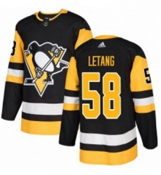 Mens Adidas Pittsburgh Penguins 58 Kris Letang Authentic Black Home NHL Jersey 