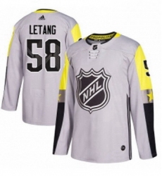 Mens Adidas Pittsburgh Penguins 58 Kris Letang Authentic Gray 2018 All Star Metro Division NHL Jersey 