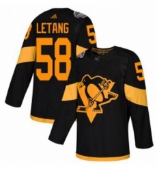 Mens Adidas Pittsburgh Penguins 58 Kris Letang Black Authentic 2019 Stadium Series Stitched NHL Jersey 