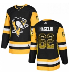Mens Adidas Pittsburgh Penguins 62 Carl Hagelin Authentic Black Drift Fashion NHL Jersey 