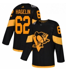 Mens Adidas Pittsburgh Penguins 62 Carl Hagelin Black Authentic 2019 Stadium Series Stitched NHL Jersey 