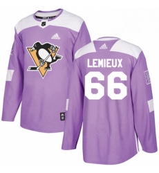 Mens Adidas Pittsburgh Penguins 66 Mario Lemieux Authentic Purple Fights Cancer Practice NHL Jersey 