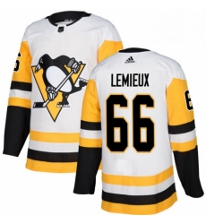 Mens Adidas Pittsburgh Penguins 66 Mario Lemieux Authentic White Away NHL Jersey 